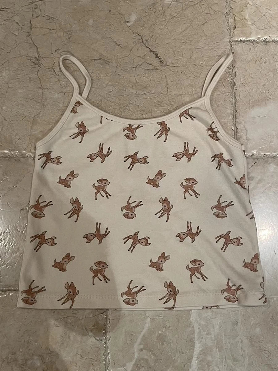 'Fawn a lot' Cropped Tank Top